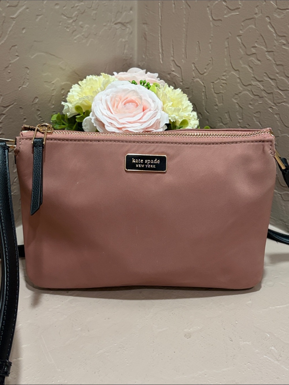 Kate Spade Dawn Triple Gusset Crossbody Shoulder Bag ~ Pink Sparrow
